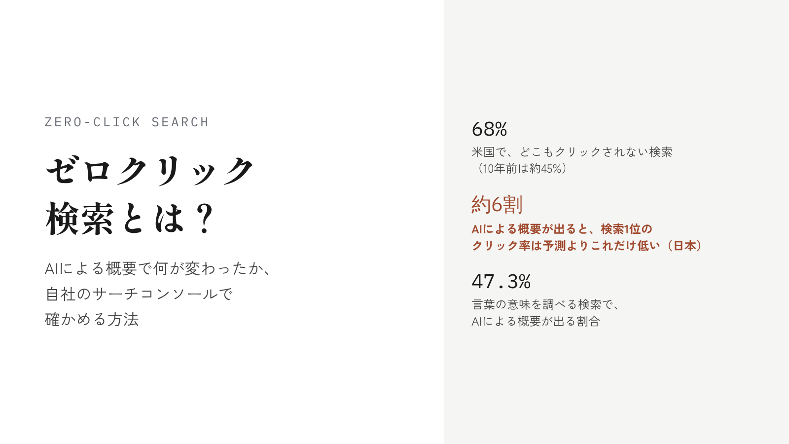 ゼロクリック検索とは？AIによる概要で何が変わったか、自社のサーチコンソールで確かめる方法