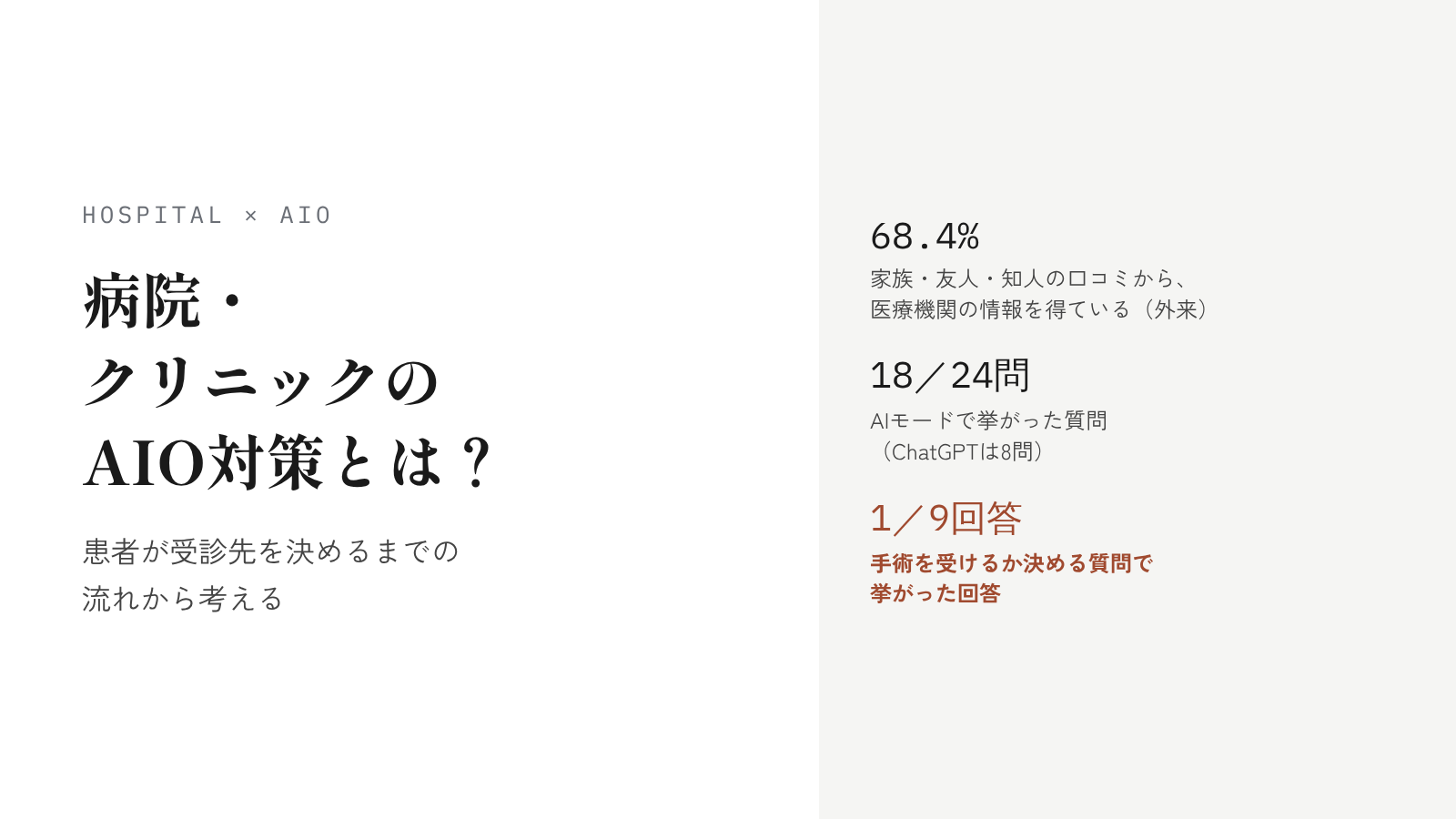 病院・クリニックのAIO対策（LLMO対策）とは？患者が受診先を決めるまでの流れから考える