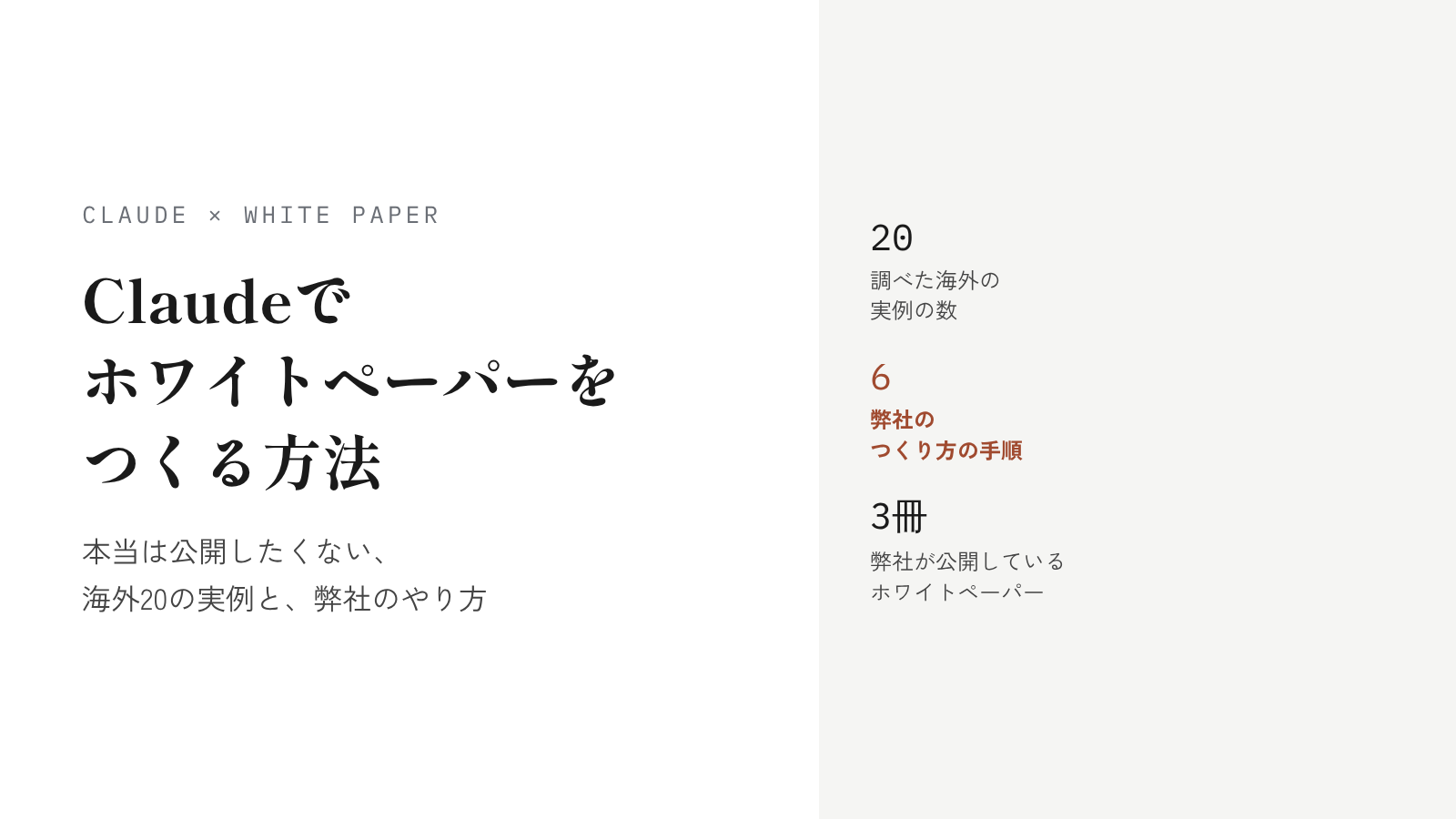 本当は公開したくない、Claudeでホワイトペーパーをつくる方法。海外20の実例と、弊社のやり方